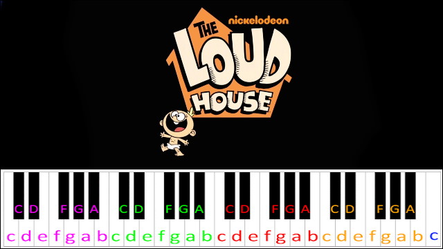 The Loud House Opening Theme Piano / Keyboard Easy Letter Notes for Beginners