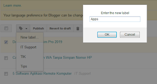 Cara Membuat, Edit Dan Hapus Label Blogger