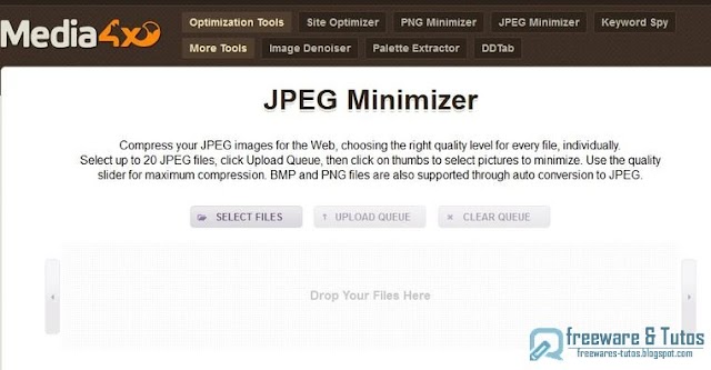 JPEG Miminizer : un service en ligne gratuit pour compresser les images aux formats JPG, BMP et PNG