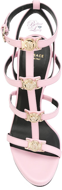 ♦Versace signature Medusa strap sandal #pantone #shoes #pink #brilliantluxury