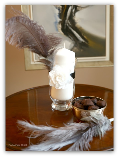 Feather decoration for a 60th annyversary party from BistrotChic