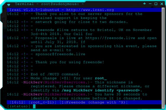 connect irc server freenode