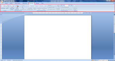 Lembar kerja Tab Mailings microsoft word 2007