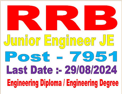 Railway Recruitment Board RRB JE (Junior Engineer) CEN 02/2024 Apply Online