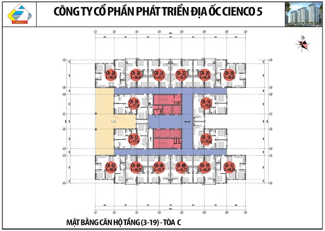 Mặt bằng tổng thể chung cư b2.1 hh02 thanh hà