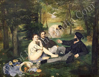 Manet's outrageous painting, The Luncheon on the Grass (1863) broke art's most sacred convention: nudes should be goddesses, not real women sitting with fully-dressed gentlemen. 