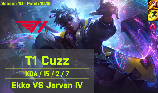 T1 Cuzz Ekko JG vs OZ Juhan Jarvan - KR 10.16