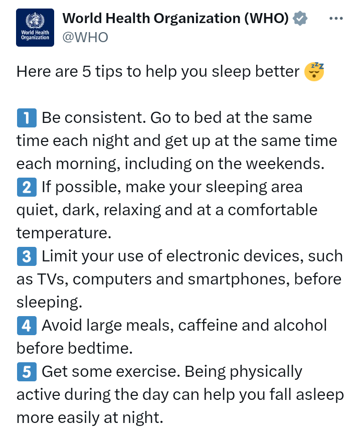 'Sleep rejuvenates your body' - WHO