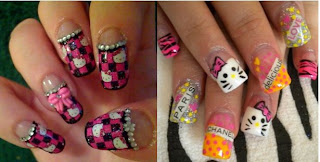 Hello Kitty nail art design