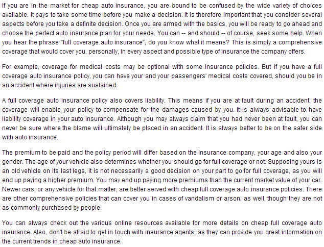 Image of auto insurance coverage