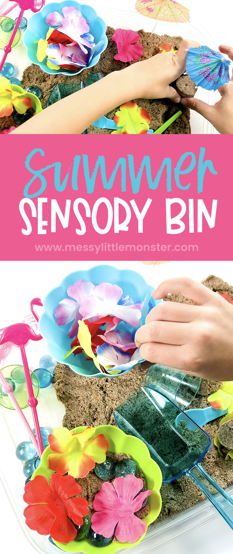 Summer sensory bin for toddlers and preschoolers