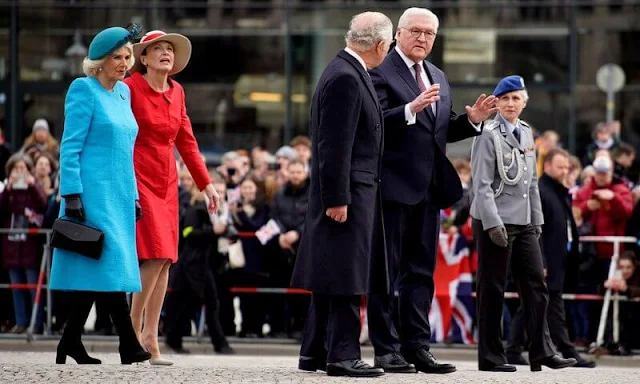 The King and Queen were welcomed by German President Frank-Walter Steinmeier and his wife Elke Büdenbender