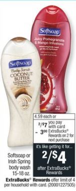print Softsoap or Irish Spring body wash coupons