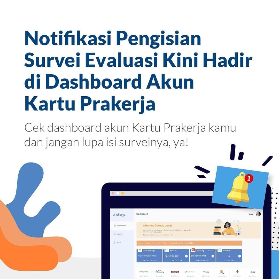 Notifikasi Pengisian Survei Evaluasi Kini Hadir di Dashboard Akun Kartu Prakerja