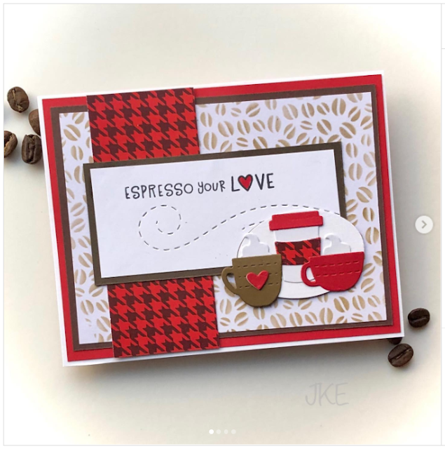 Espresso your love by Jennifer K. features Coffee Silhouettes, Love Cafe, and Canine Christmas by Newton's Nook Designs; #inkypaws, #newtonsnook, #coffeelovers, #coffeecards, #cardmaking, #cardchallenge