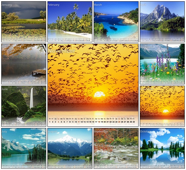 nature calendar 2012