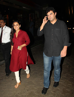 Vidya Balan with Huby Snapped At Special Screenin g of Ghanchakkar