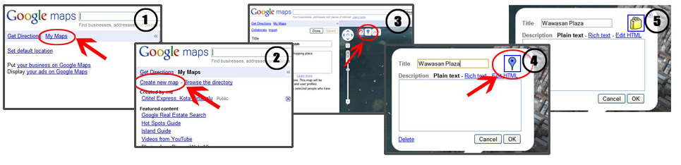 Custom Google Maps Icons. Click on the ballon-like icon