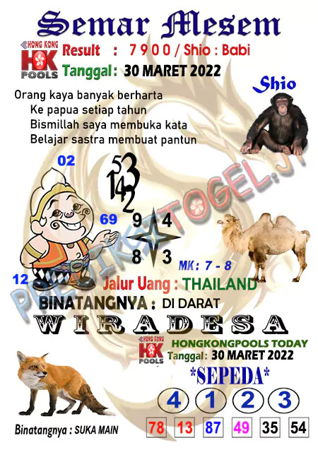 Syair Semar Mesem Togel Hongkong Rabu 30-Mar-2022