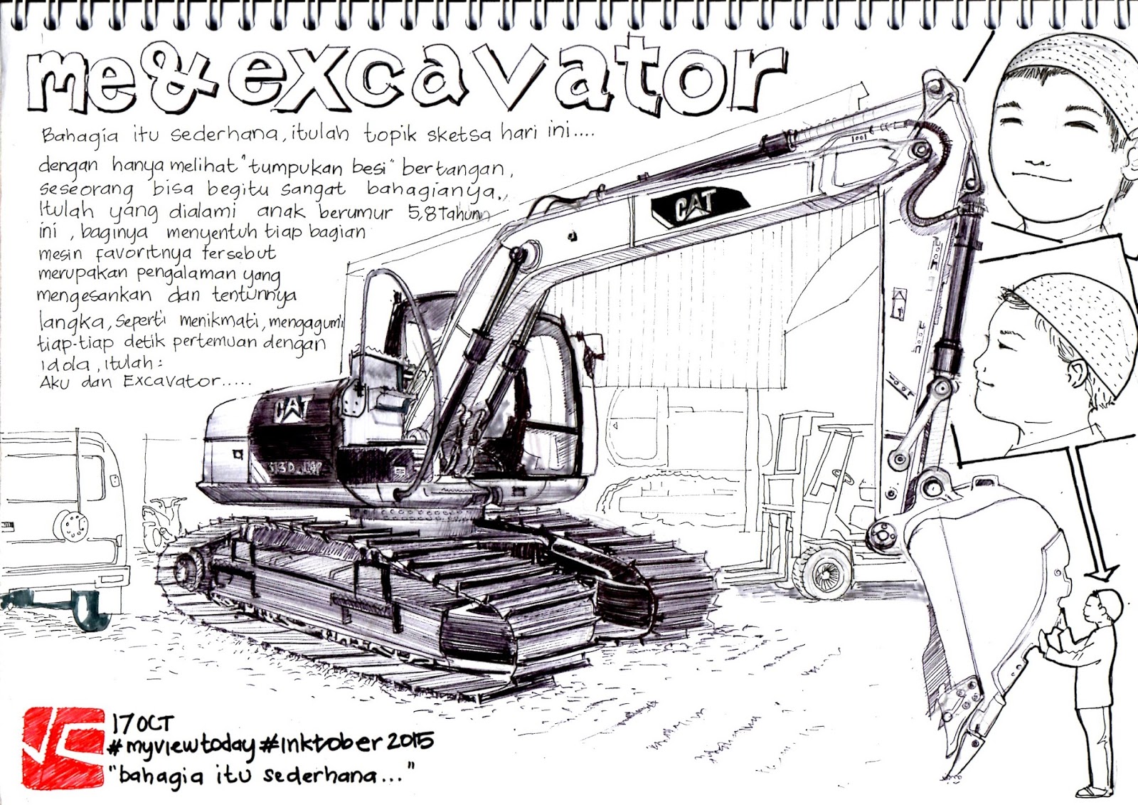 Sketsa Gambar Excavator Garlerisket