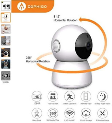 dophigo 1080p dome baby monitor security camera review