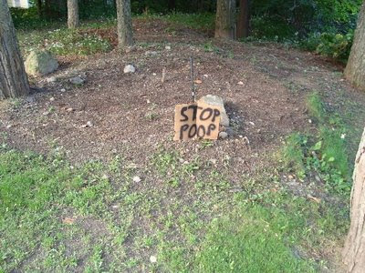 Stop Poop. Sign on Holden Street, Holden MA