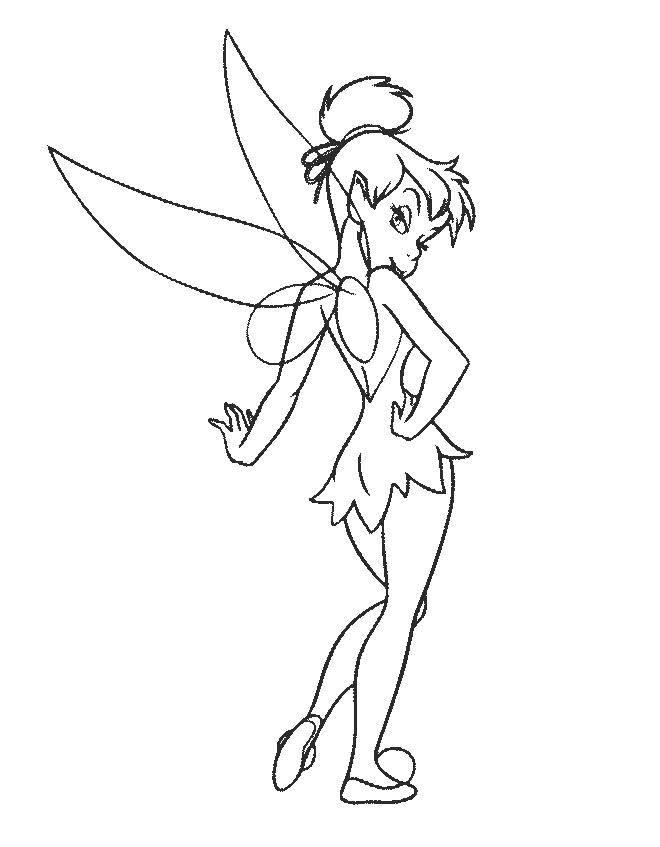 Tinkerbell Standing Coloring Page