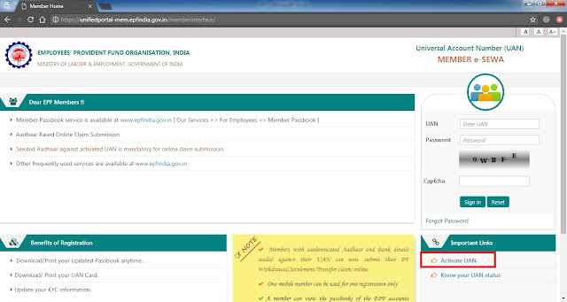 Steps to activate EPFO UAN