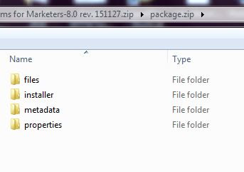 Extract files from package zip