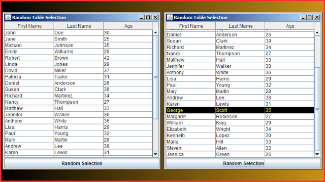 How to Randomly Select a Row From a JTable In Java Netbeans