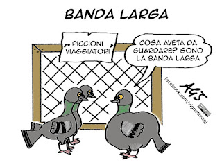 banda larga, renzi, sviluppo, infrastrutture, tecnologia, vignetta, satira