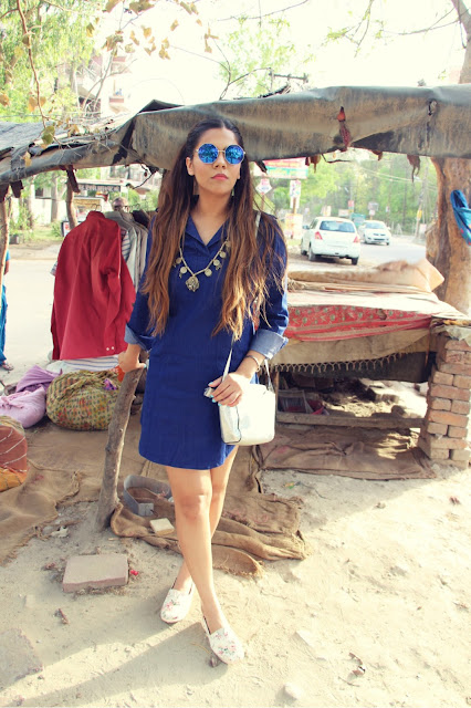 denim dress, How to style shirt dress, mirrored glasses, rural jewelry, metallic sling bag, fashion, summer fashion trends 2016, street style india, street style outfit, floral loafers,pig tails,summer hairstyles 2016,beauty , fashion,beauty and fashion,beauty blog, fashion blog , indian beauty blog,indian fashion blog, beauty and fashion blog, indian beauty and fashion blog, indian bloggers, indian beauty bloggers, indian fashion bloggers,indian bloggers online, top 10 indian bloggers, top indian bloggers,top 10 fashion bloggers, indian bloggers on blogspot,home remedies, how to