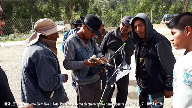 Pobladores realizando pruebas de HASUS en los cultivos del altiplano