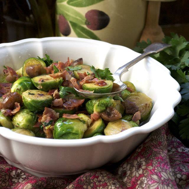 Adora's Box: BRUSSELS SPROUTS WITH PANCETTA AND CHESTNUTS