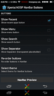 Navbar settings