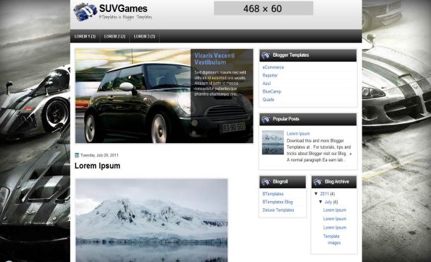 Free Blogger Jquery Cars Layout Template