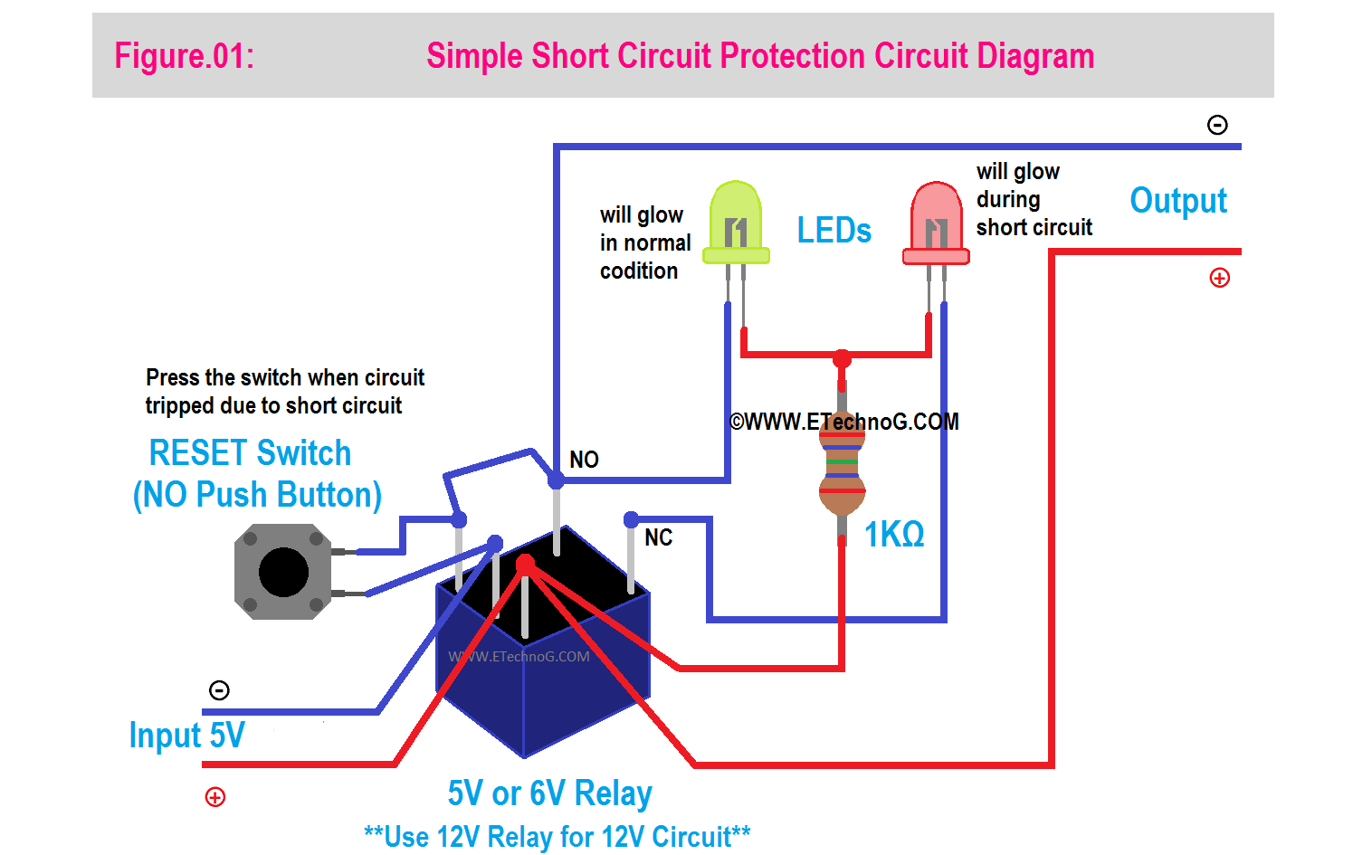 Simple Short Circuit Protection Circuit Diagram