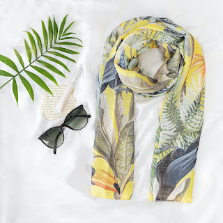 patterned linen scarf spring fashion essentials lily of Nigeria blogger UK