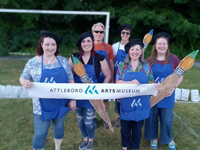 The Attleboro Arts Museum team does laps at the Relay For LIfe.