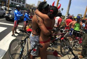 annual nude bike ride rally in Lima