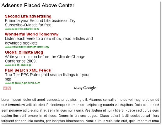 Adsense ads inside the Blogger Posts