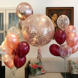  Big confetti balloon, rose gold confetti balloon, burgundy balloons, rose gold balloons, confetti party balloons