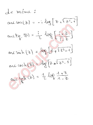 Fonctions trigonomériques et hyperboliques inverses