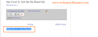 Remove Subscribe To Posts (Atom) From Blogger 0