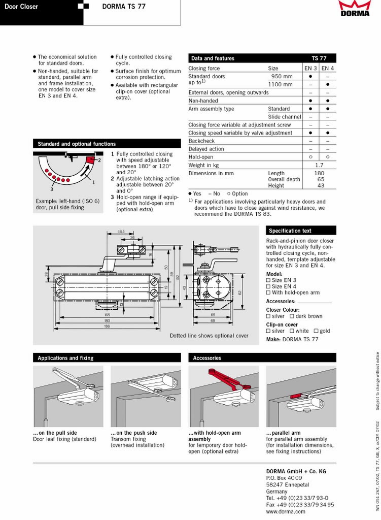 Dorma ts83 manual