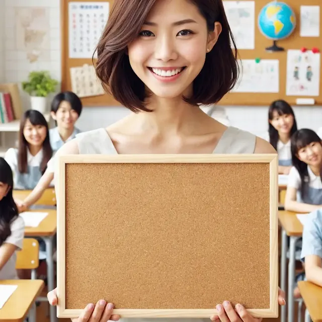 Female Teacher,Asians,Classroom,Message Board,AI Image, Free Stock Photo015