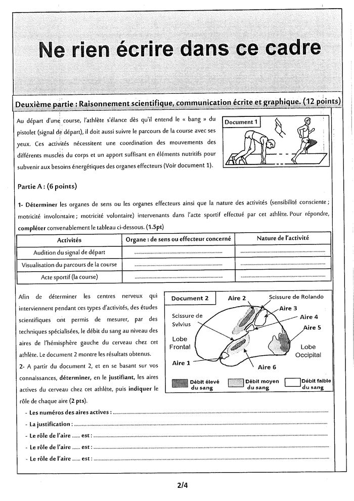 examen régional svt 3ac casablanca