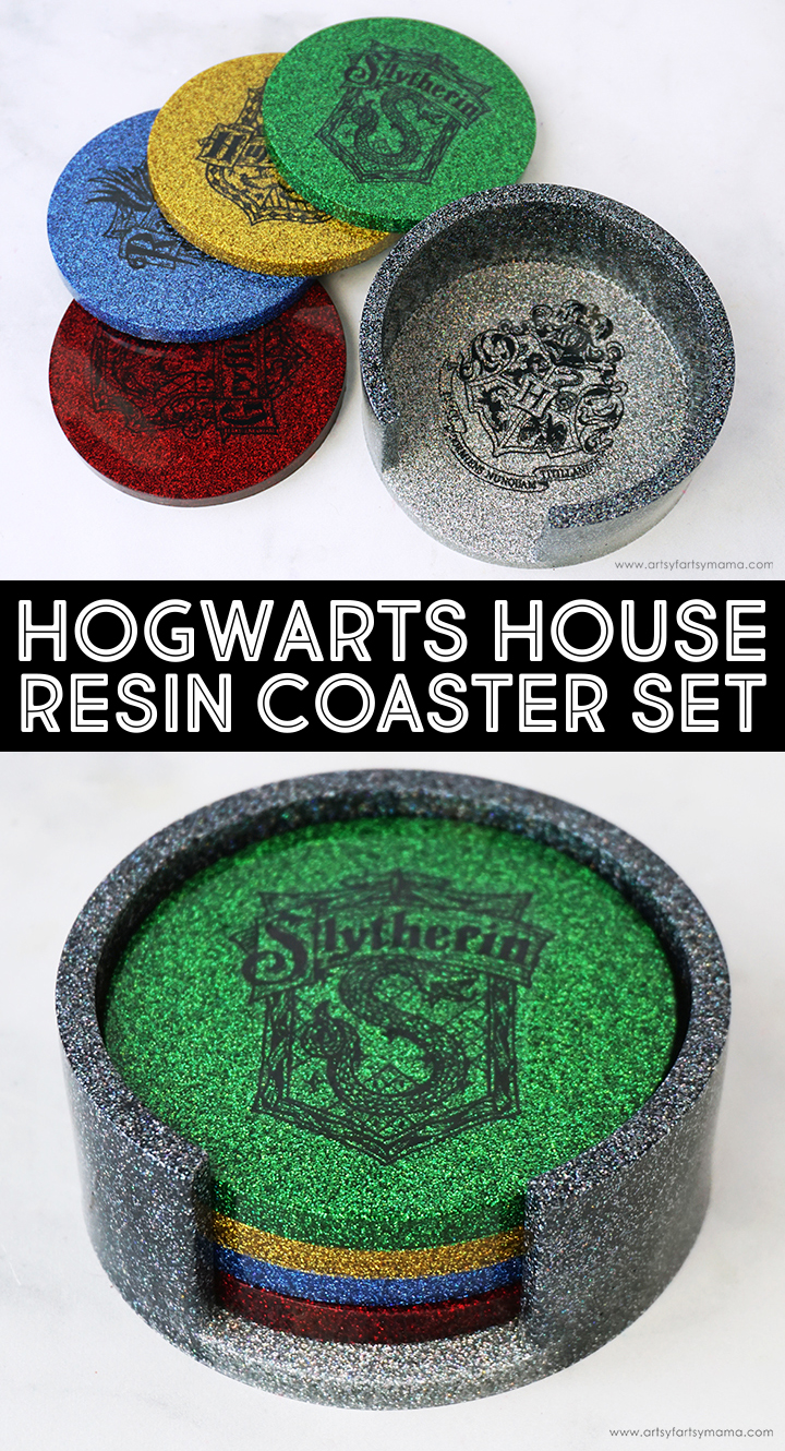 Resin Hogwarts House Coaster Set