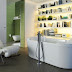 Modern Bathroom With A Library