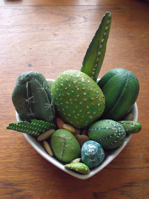 painted rock cactus pattern for home decor